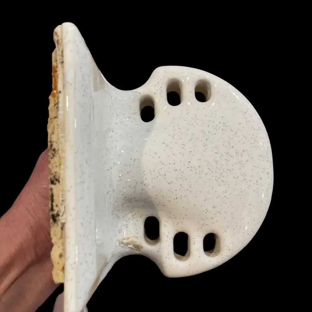 Vintage Porcelain Bathroom Wall Mount Toothbrush & Cup Holder 6 Holes FLAW